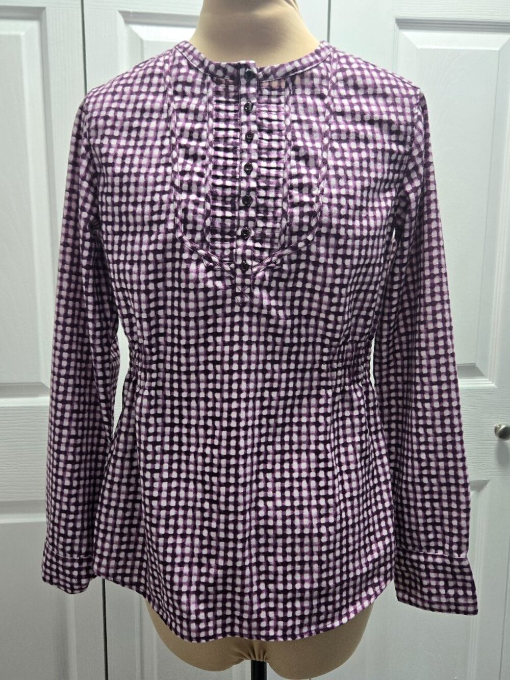 Lucy Purple Grape Gingham Blouse Medium